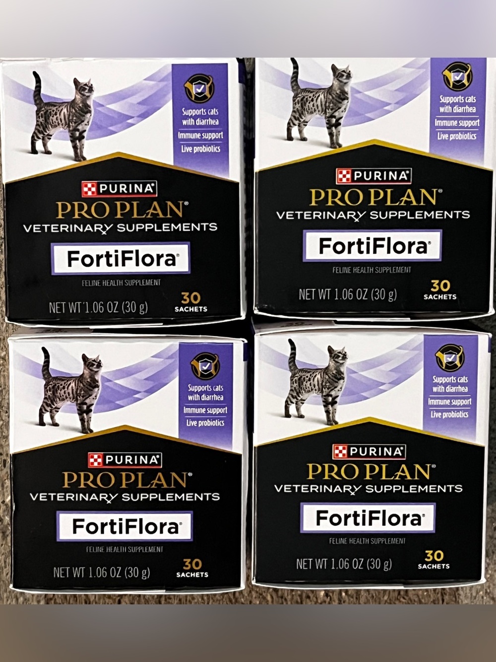 Purina Pro Plan FortiFlora Feline 30 Sachets x 4 Boxes